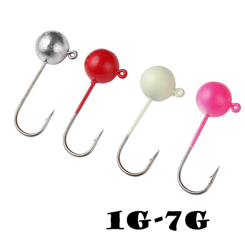 Root Hook 1g/1.5g/2g/3g/5g/7g/10g with Barbed/Lead Head Lure Soft Baits Fishing Hook Fishing Gear