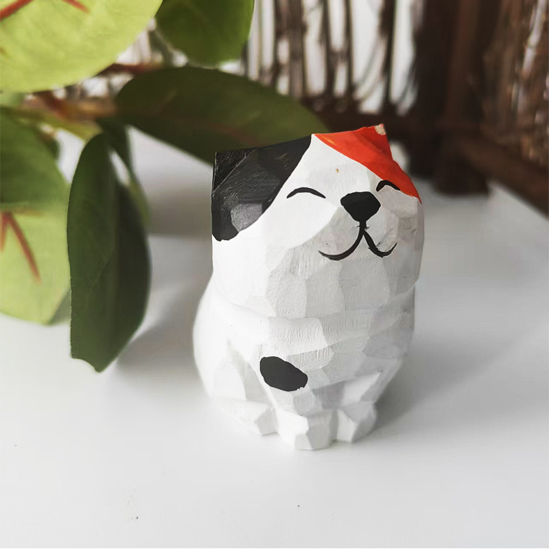 小猫纯手工实木雕刻工艺品客厅办公室桌面摆件创意家居饰品小礼物|undefined