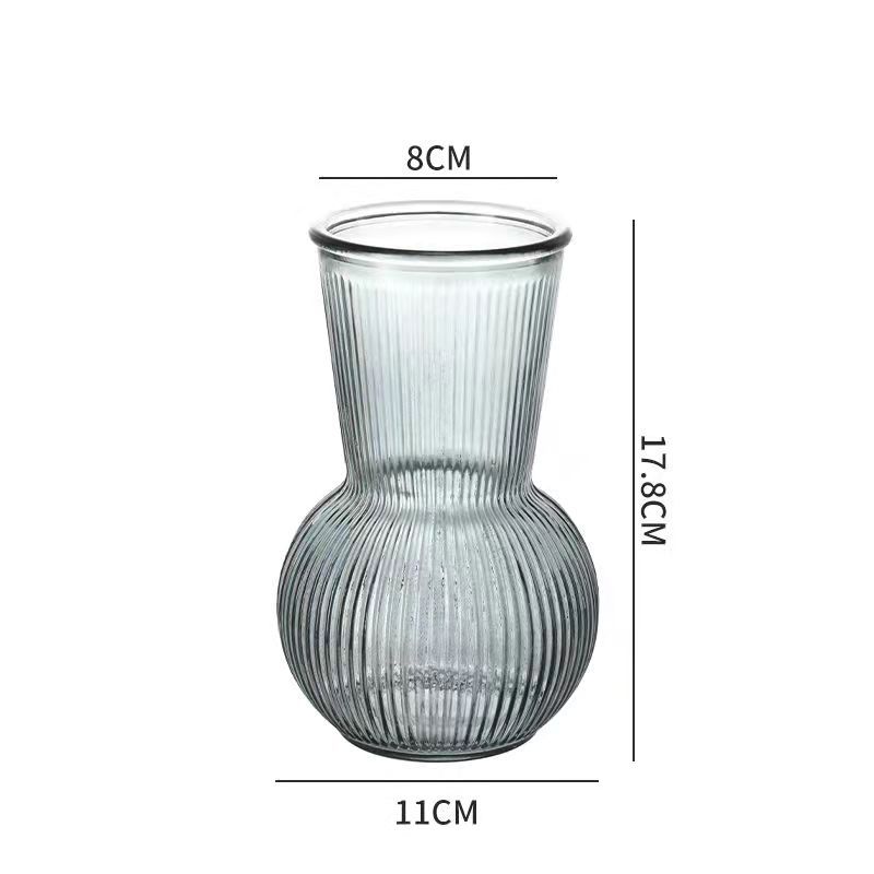 INS estilo florero de vidrio simple arreglo de flores transparente flor hidropónica planta verde florero sala de estar mesa de comedor Decoración