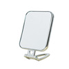 Square round silver handheld dressing table, folding double-sided mirror