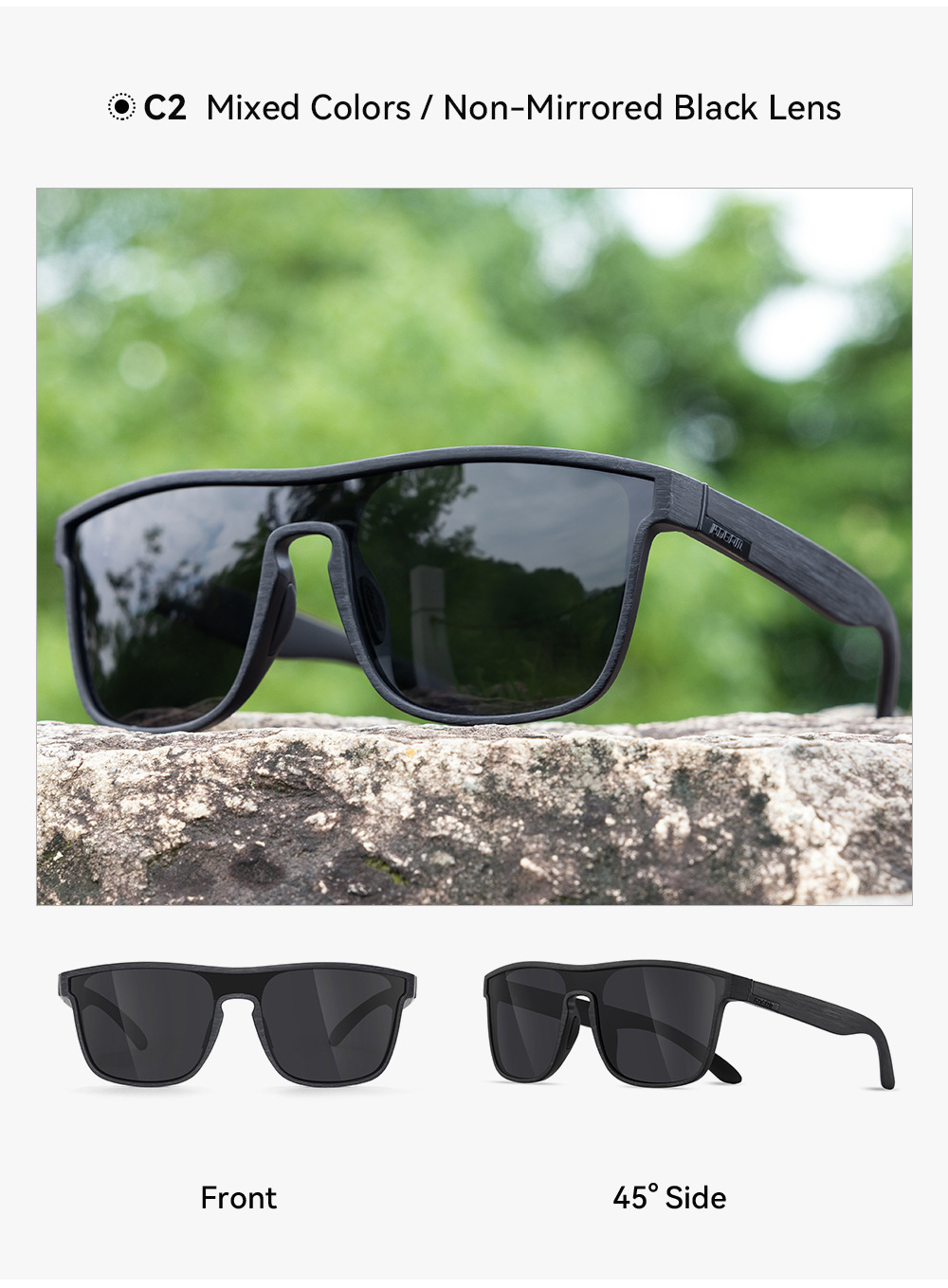 KDEAM große Sonnenbrille neu polarisiert einteilig Sportsonnenbrille winddicht Sonnenbrille Metallscharnier KD528-PLUS