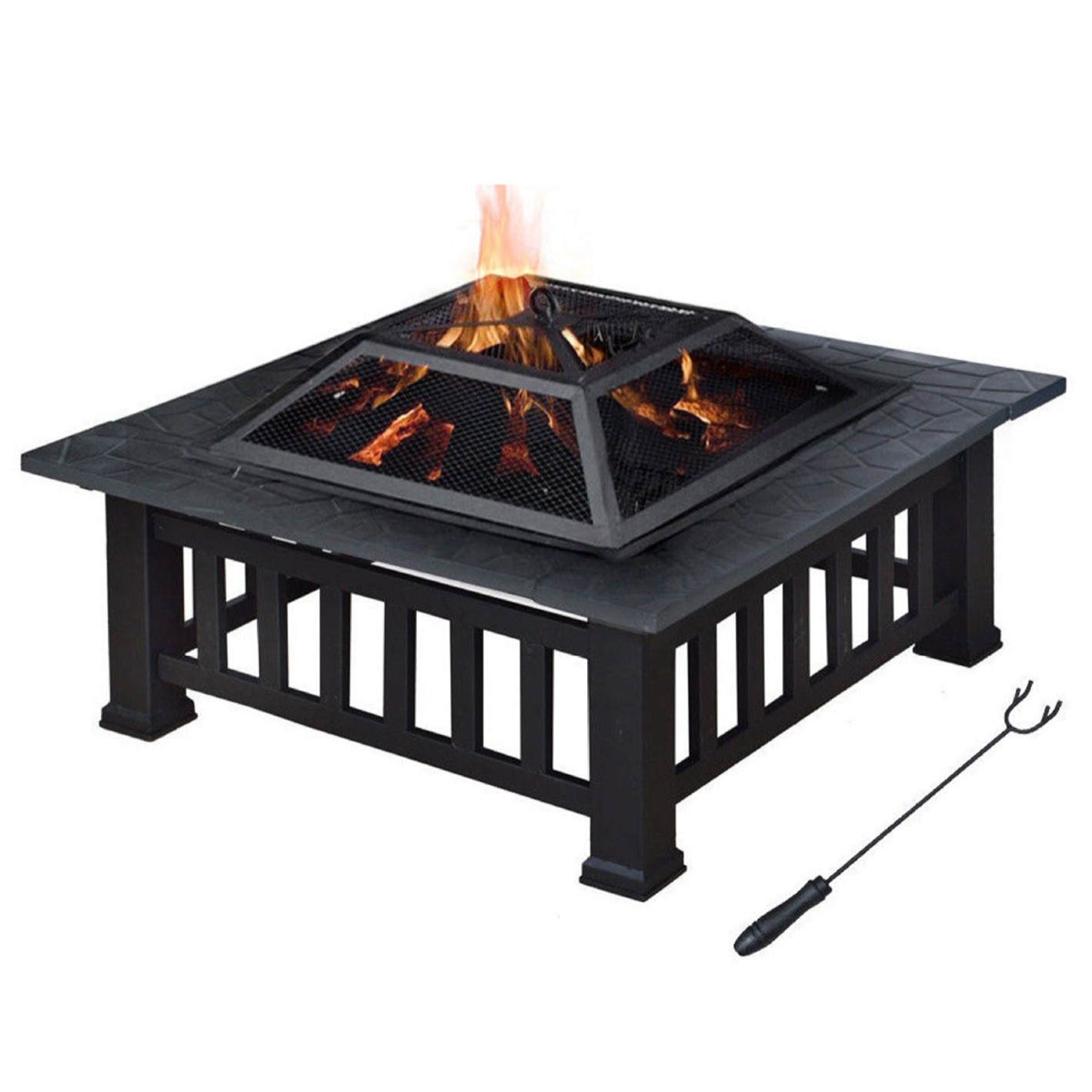 Brazo a la parrilla universal cuadrado para interiores y exteriores, calefacción de invierno, estufa de leña de carbón, parrilla de autoservicio de verano, estufa para preparar té