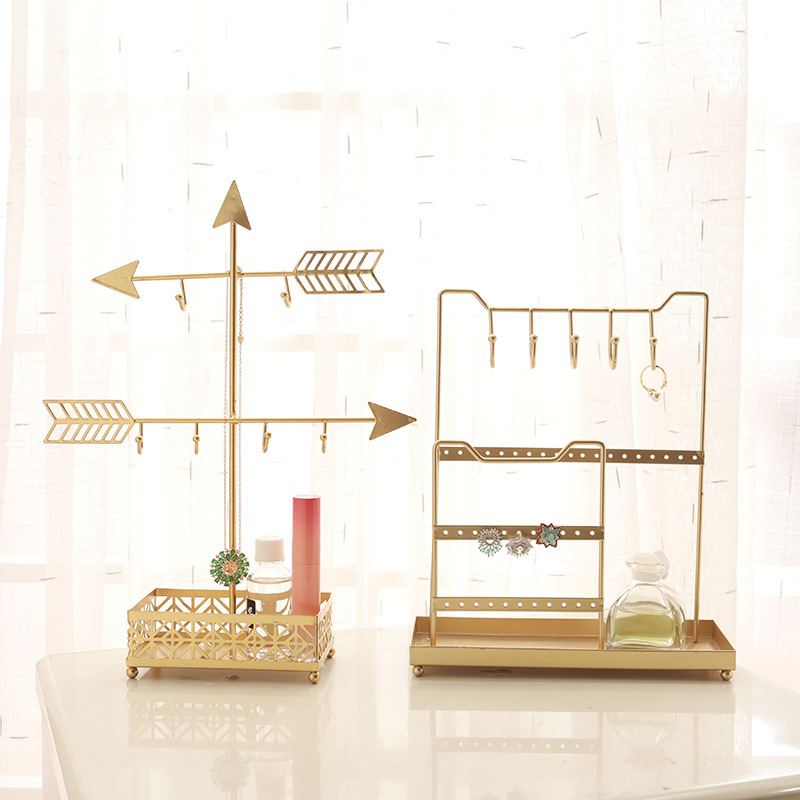 New Desktop Jewelry Display Stand Home Earring Storage Rack Hanging Necklace Shelf Cosmetics Shelf
