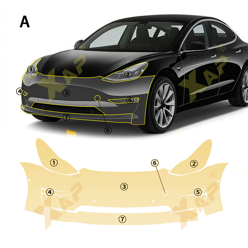 Cross-border exclusive for Tsela model3 TPU anti-yellowing anti-scratch anti-fouling self-healing transparent protective film