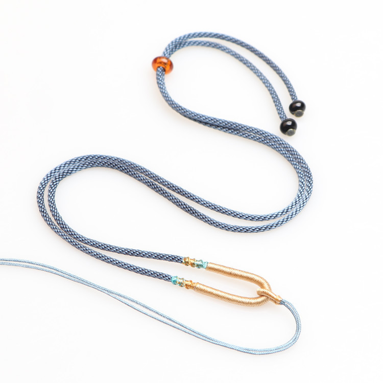 Robust and Fine Hand-woven Men's Jade Pendant Pendant Lanyard Necklace Rope Jade Neck Pendant Woolen Chain