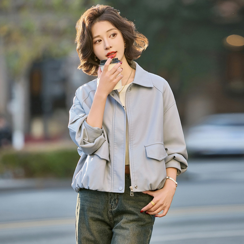 海宁真皮皮衣女2025新款时髦复古百搭小个子皮外套女士百搭机车服|undefined