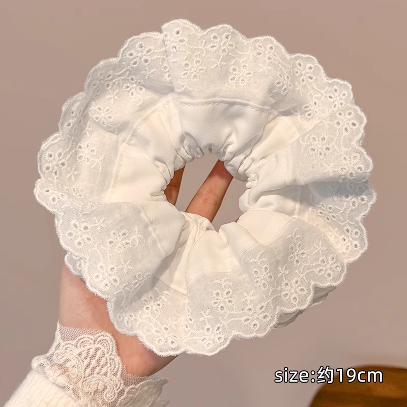 Encaje retro francés, diadema de intestino grueso, mujer 2025, nuevo estilo, cuerda para el cabello, banda de goma, lazo, dulce cuerda para el cabello, accesorios para el cabello