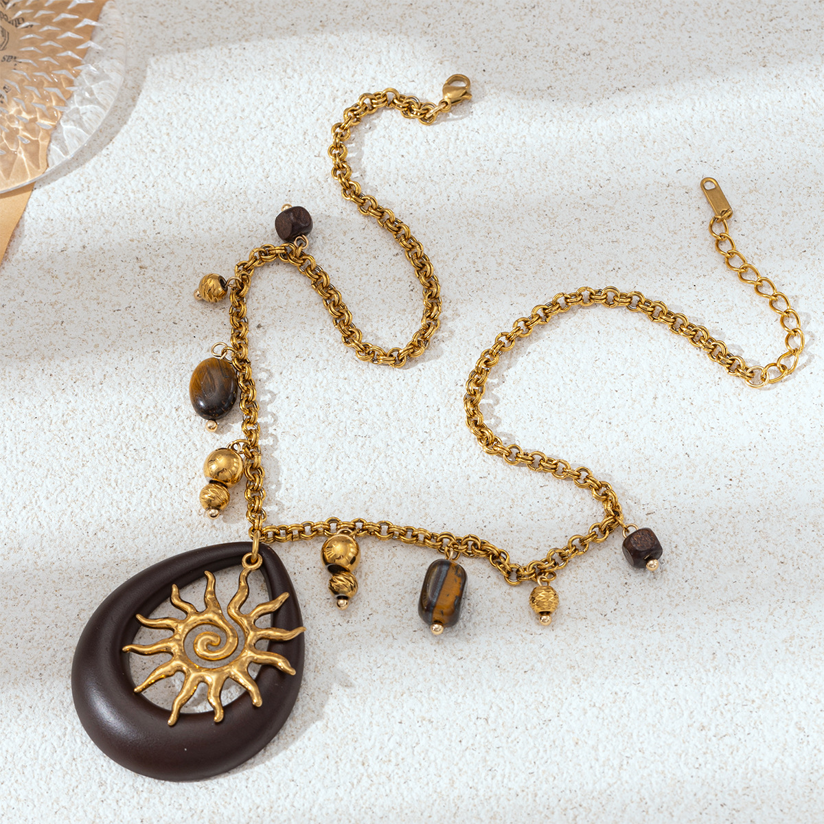 TINA Europa y América collar de acero inoxidable mujer no decoloración sol exagerado collar acrílico pernos conjunto de joyas