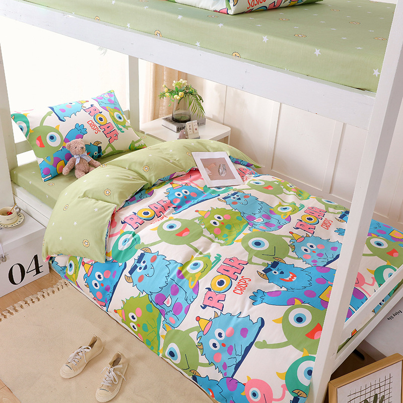 Cross-border student dormitory cartoon pure cotton single bed cotton Mickey three-piece School bed sheet quilt cover wholesale Cross-border student dormitory cartoon pure cotton single bed cotton Mickey three-piece School bed sheet quilt cover wholesale