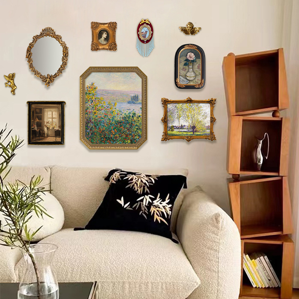 French Retro Living Room Entrance Decorative Painting Restaurant Monet Landscape Painting European Vertical Bedroom Background Wall Mural