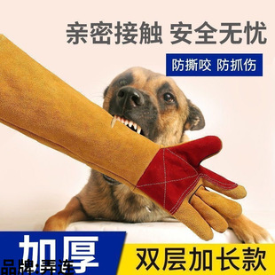 Dog Training Gloves for Training Dogs, Preventing Cats, Dogs, Hamsters, Pets from Scratching and Biting, Feeding Dogs, Preventing Scratches and Injuries, Thickened Leather, Resistant to Tearing and Not Rotting