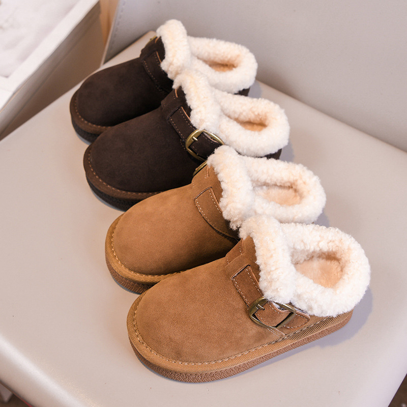Children's Casual Snow Boots for Girls, Large Cotton Slippers, 2025 Winter Model, Fleece-Lined and Thickened, Warm Snow Cotton Slippers for Babies