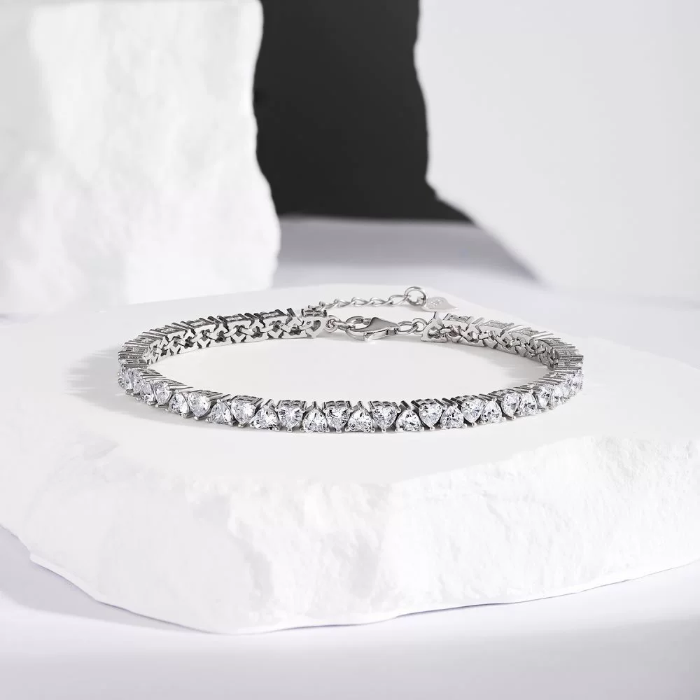 Теннис zirconium, модный браслет, универсальные украшения, аксессуар, (跨境贸易), образец серебро 925, европейский стиль, легкая роскошь