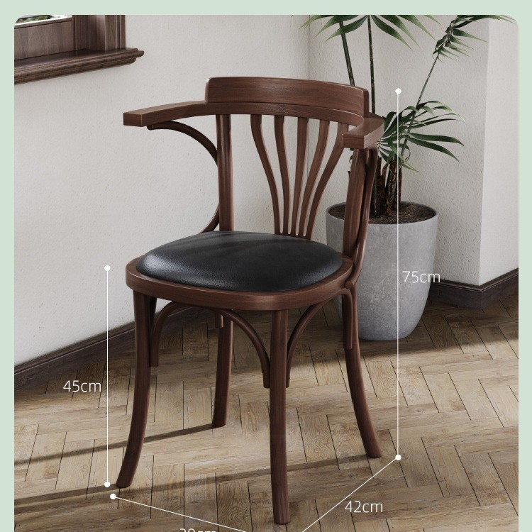 Mesa y silla de cafetería americana retro francesa panadería de comida ligera dulces tienda de azúcar y agua bistrona mesa de madera maciza image 63