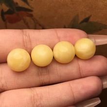 天然蜜蜡圆珠散珠白花质浓郁文玩配饰可塘珠宝产地货源批发琥珀