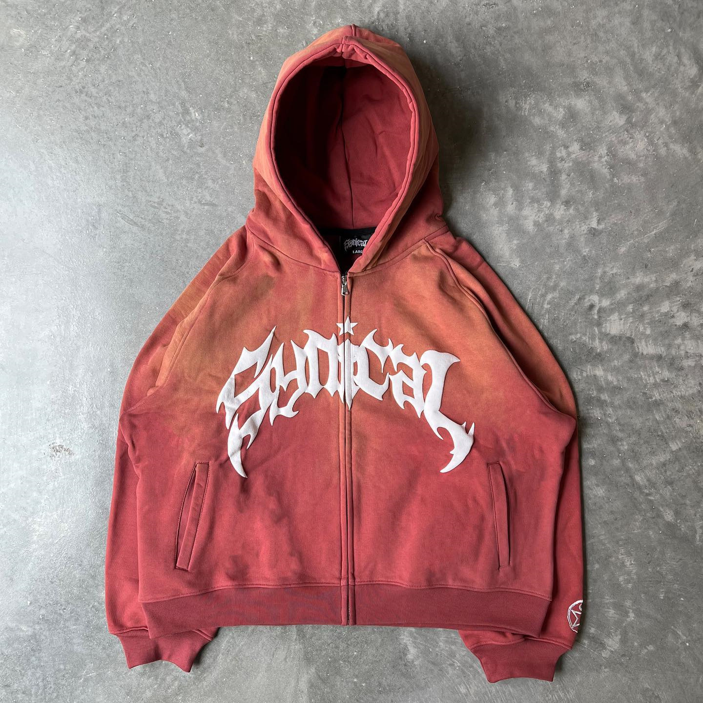 Sudadera con capucha y cremallera american retro gothic estrellas_voghion.com