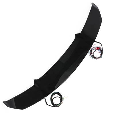 Car with speed electric lift tail carbon fiber automatic fixed wind wing sedan V spoiler car modification (Fixed wind wing) - carbon-fiber-pattern-abs-material