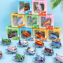 盒装铁皮回力飞机 卡通儿童航空客机模型DIY小飞机仿真直升机批发