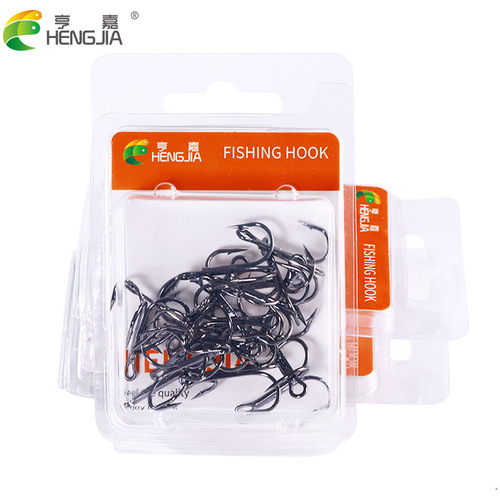 Boxed triple anchor hook Hengjia fishing gear high carbon triple hook 20pcs Luya fish hook fishing gear supplies fish hook wholesale