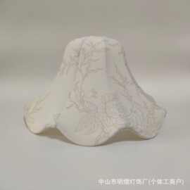 潮流复古印花布艺灯罩餐厅吊灯灯具装饰