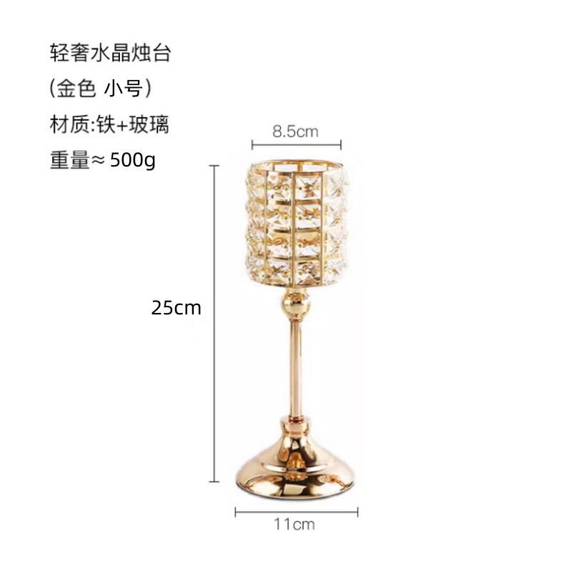 Candelaria de cristal transfronteriza escandinava decoración romántica ligera de lujo estilo de boda de vela de bananas soporte de vela props de cena a la luz de las velas