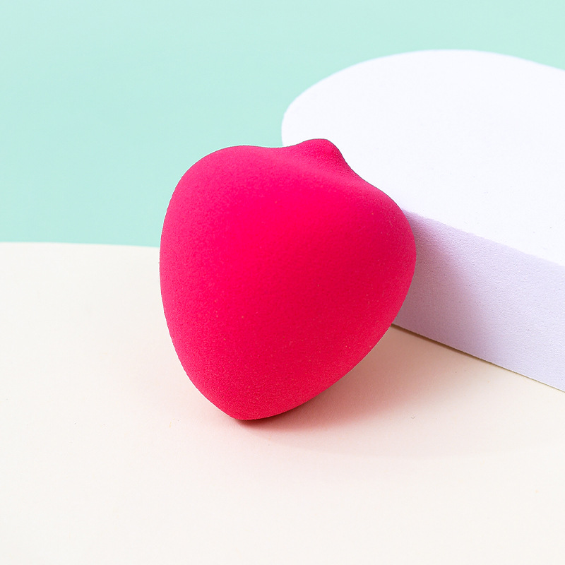 Fábrica de maquillaje de belleza de frutas personalizado, soplo de polvo de huevo, seco y húmedo, doble uso transfronterizo sin látex, maquillaje de fresa, huevo de esponja