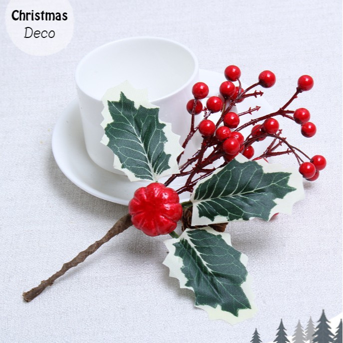 Arreglo de cadena de fruta roja de simulación fruta roja baya decoraciones de navidad accesorios de bricolaje decoración del hogar de la boda
