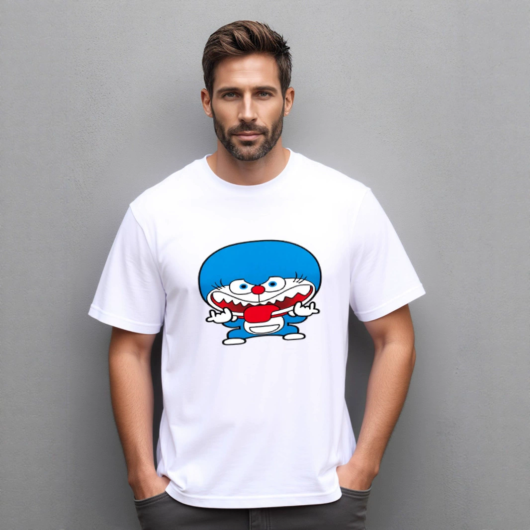 2025 мужская повседневная модная универсальная футболка из чистого хлопка с круглым вырезом