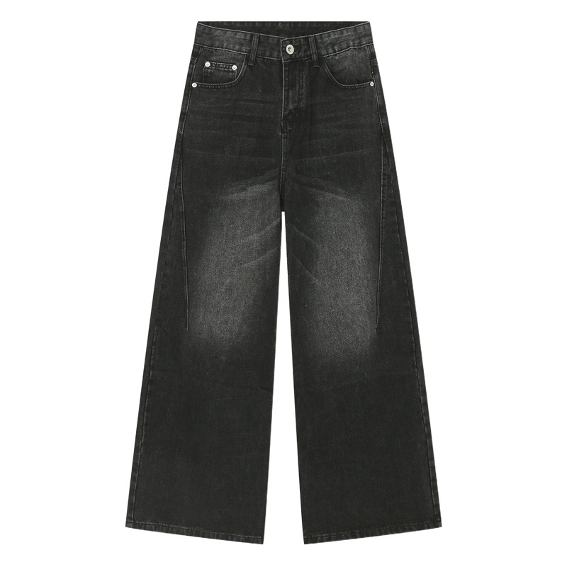 MTLClothes ropa de Hombre | 2023 otoño nuevo americano retro nostálgico lavado recto drapeado jeans moda