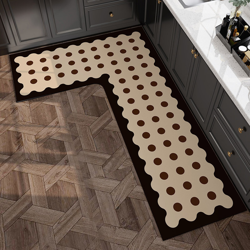 Simple High-grade Diatom Mud Mat Household Kitchen L-shaped Non-slip Quick-drying Foot Mat Bathroom Non-slip Foot Mat Door Mat