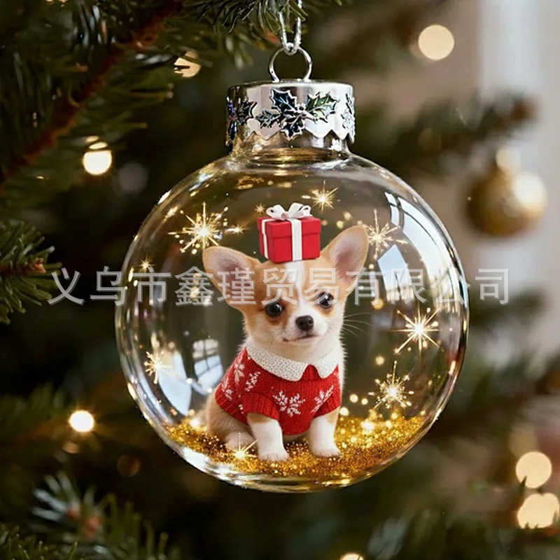 Nuevo árbol de Navidad acrílico colgante de decoración Nature 's Birds Crystal Glass O