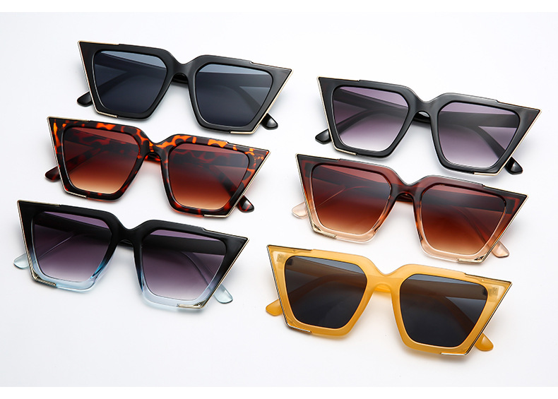Neue Mode-sonnenbrille Mit Cat-eye-mode Und Metallrand Mit Farbverlauf display picture 5