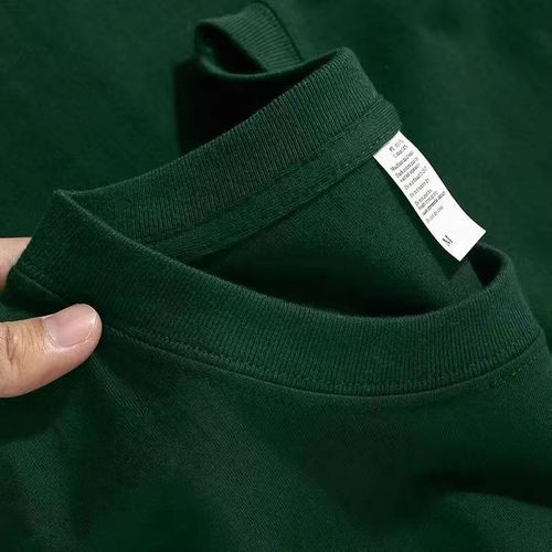 Deep Blue Men's Short-Sleeve T-Shirt Pure Cotton Solid Color Summer Versatile T-Shirt Trendy Crew Neck Underwear Top Men's Fashion Trendy Style