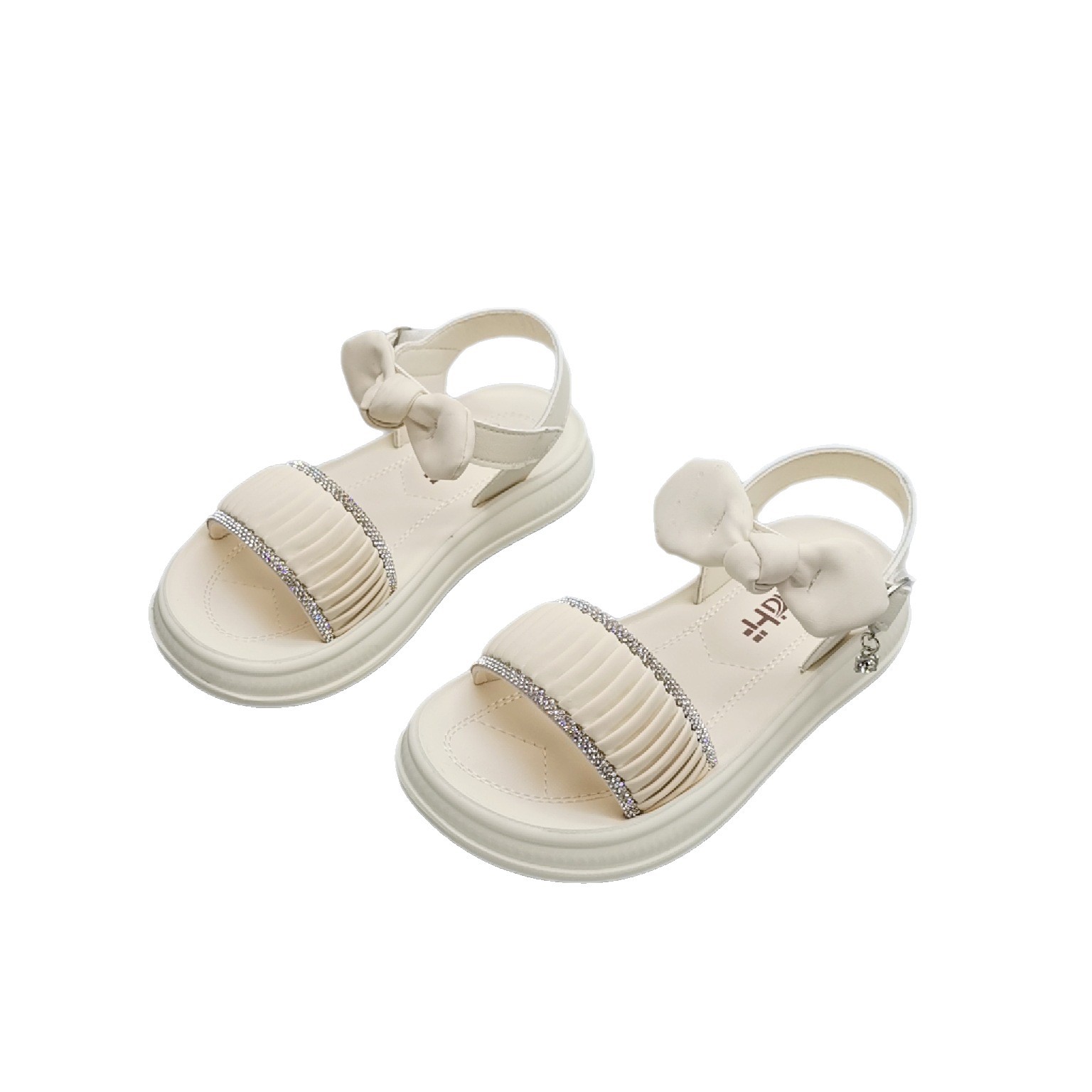 Verano caliente 2025 retro tesoro femenino 6-12 años a través de la red zapatos casuales antideslizantes tendón de res niñas zapatos de princesa para niños grandes