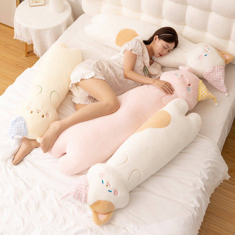 Cocinto lindo almohada larga para niñas dormir almohada de pierna para niños muñeca de tela regalo cama embarazada almohada de cabeza