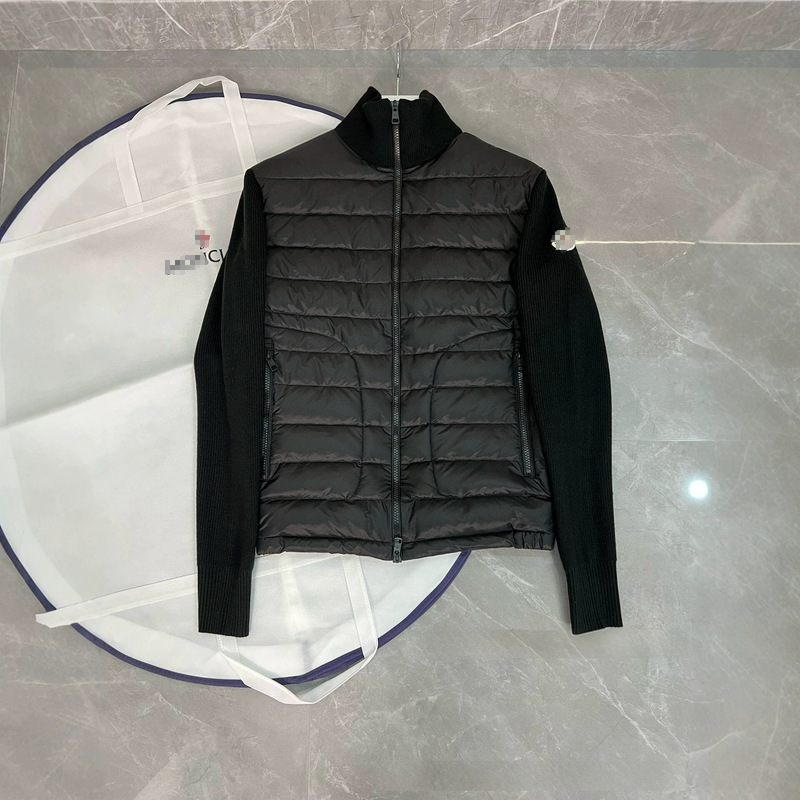 Popular Foreign Trade Cross-Border Mengjia Knitted Patchwork down Jacket White Duck down Warm Slim-Fit Men's Winter Coat Popular Foreign Trade Cross-Border Mengjia Knitted Patchwork down Jacket White Duck down Warm Slim-Fit Men's Winter Coat