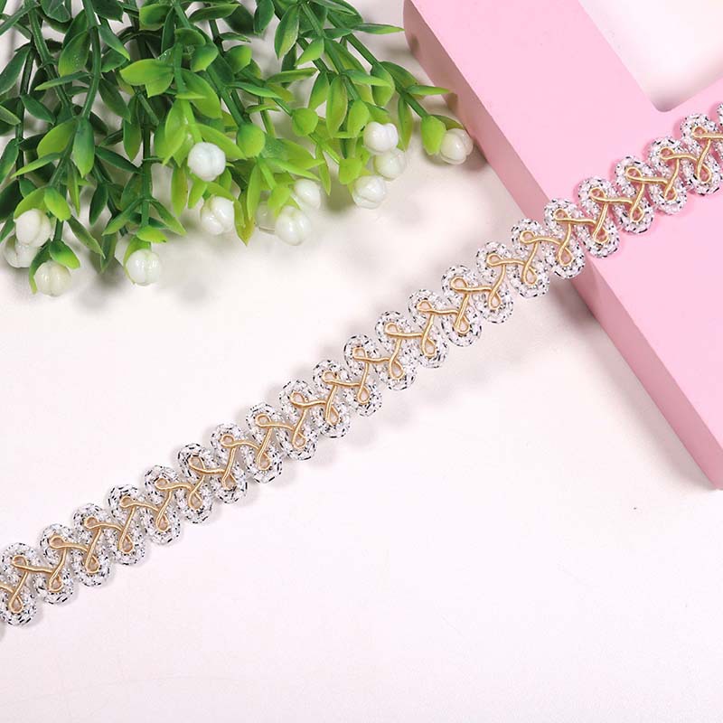 Spot 1.2cm color oro y plata accesorios de encaje accesorios de ropa 32 colores ciempiés borde de espigan encaje