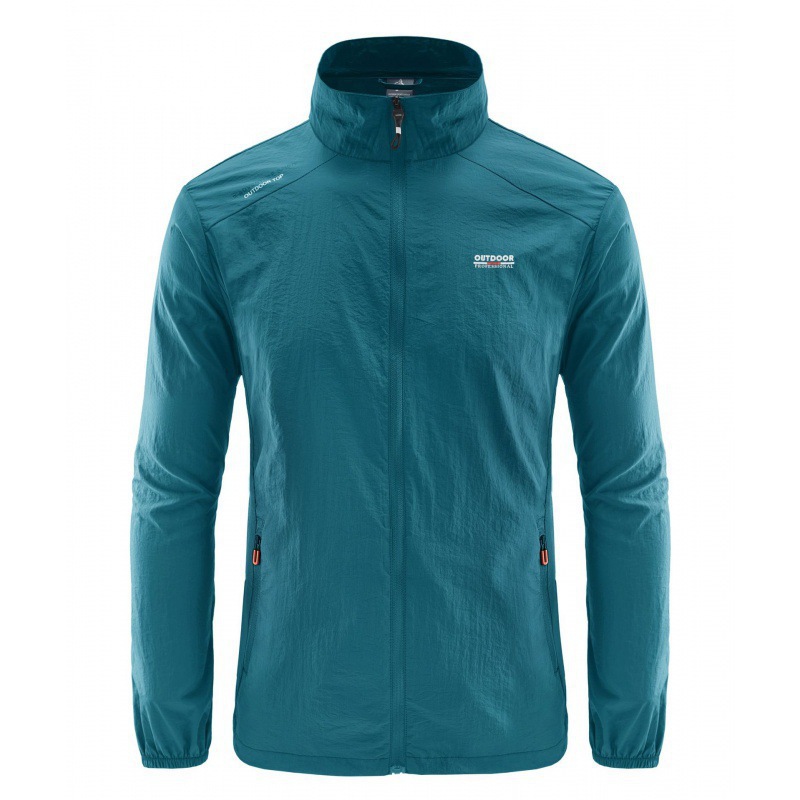 2022 chaqueta de cuello vertical de verano hombre delgada ropa de piel transpirable de mediana edad chaqueta deportiva de verano chaqueta de protección solar hombre