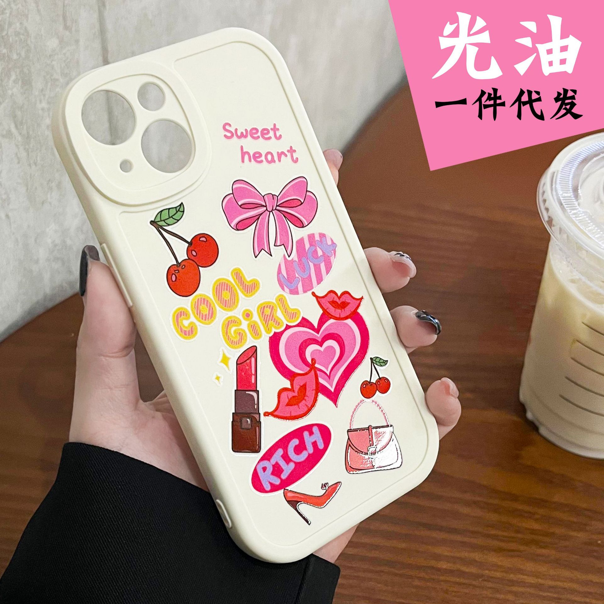 Suitable for Apple 17Promax Glossy Printed Tpu Mobile Phone Case Apple 16/15Promax Cartoon Mobile Phone Case