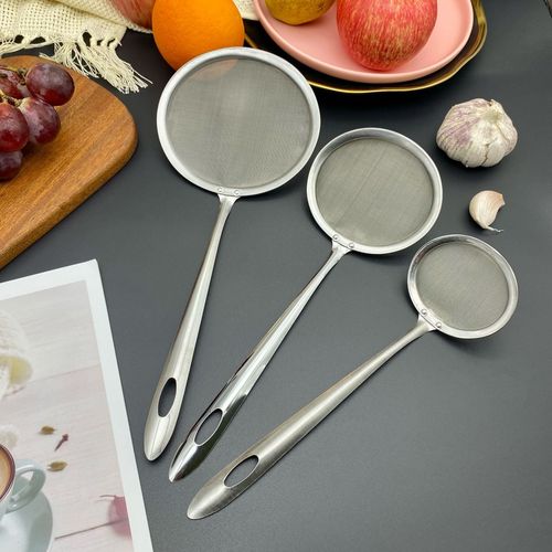 Stainless steel filter sieve soymilk net sieve household kitchen noodle scoop baking skimmer juice flour sieve