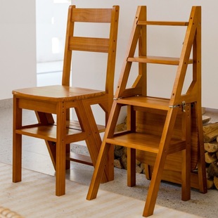 Cartier Solid Wood Ladder Chair Household Ladder Chair Folding Dual-purpose Ladder Stool Indoor Multifunctional Climb Stair Steps