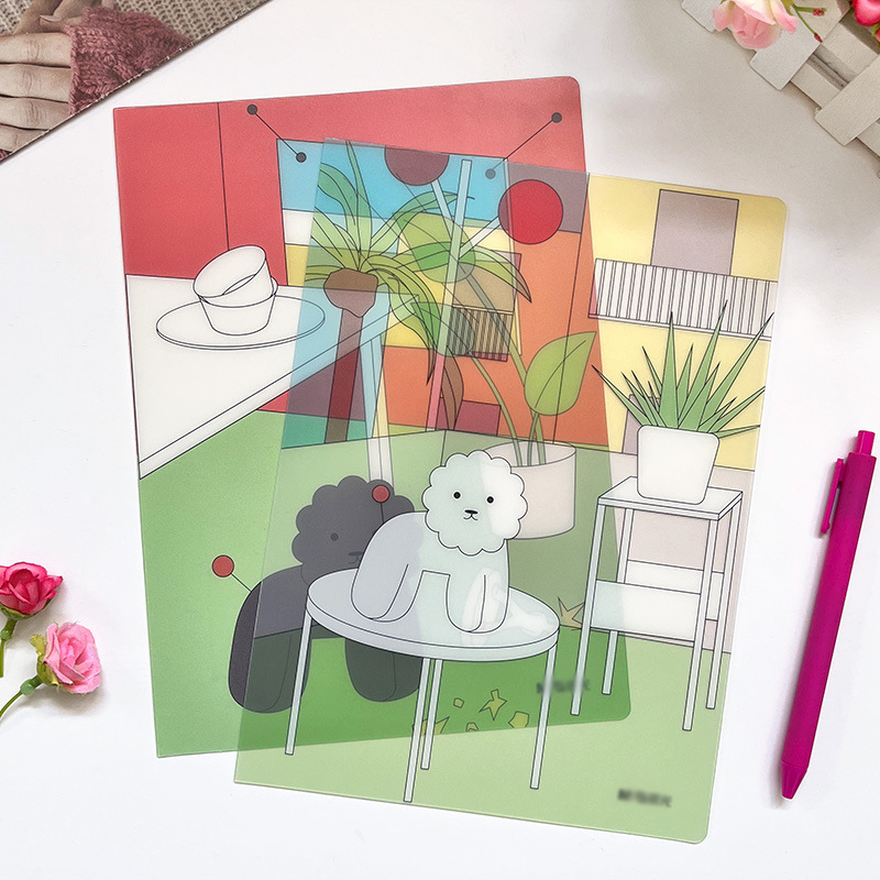 Customized Cartoon Pp Loose-Leaf Cover Frosted Printed Plastic Sheet DIY Punched Cute Loose-Leaf Book Shell