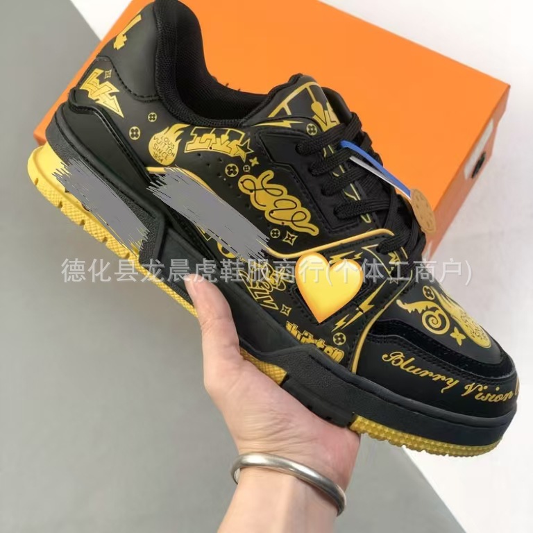 Ventas directas de fábrica de Guangzhou Traienr zapatillas deportivas mujer cemento blanco negro mezclilla plataforma zapatos casuales hombres y mujeres con el mismo estilo