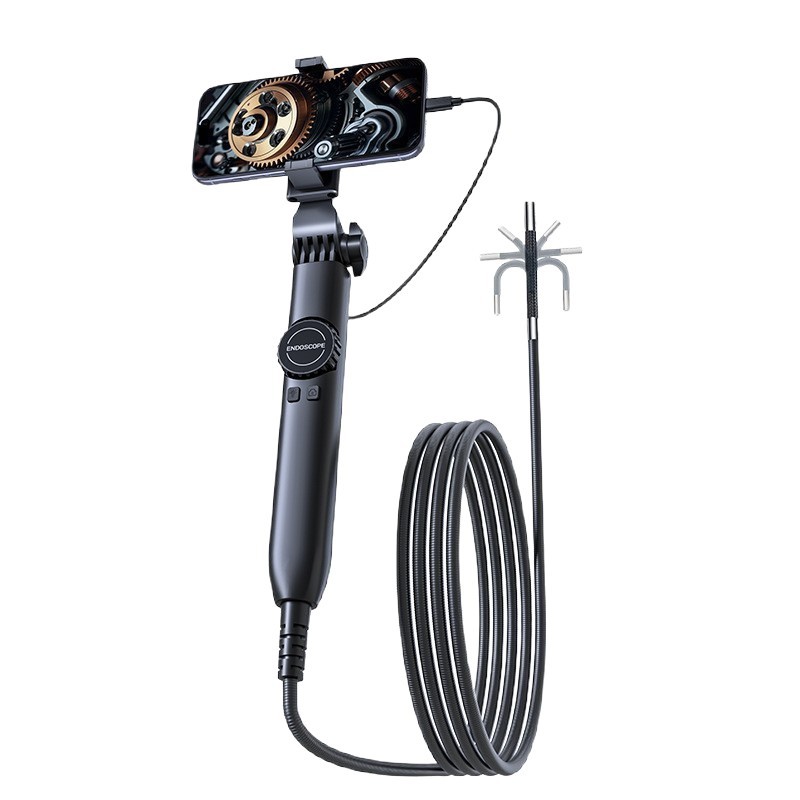 Tragbares Industrie-Endoskop mit Sonde für Autoleitungen, hochauflösendes Inspektionswerkzeug, 360°-Kamera, Inspektionsendoskop