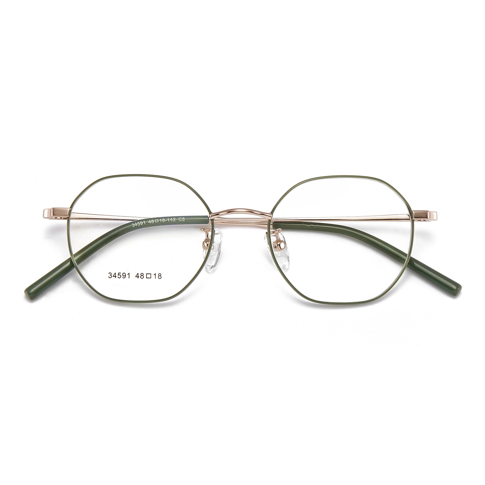 Fresco bicolor marco de gafas de aleación retrógrada multicolor superligero sin pellizco de cara puede ir con gafas Danyang al por mayor