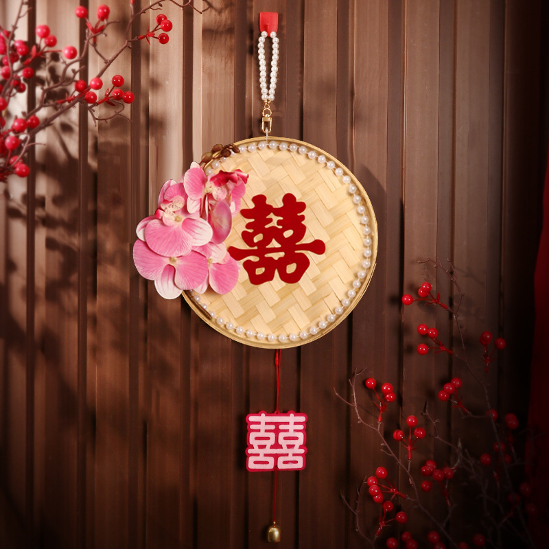 Dustpan pendant set--(pink flower-caoxi) 1 set 310g
