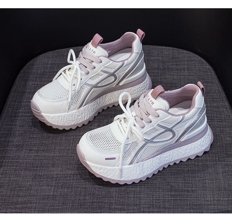 Giày sneaker nữ đế dày lưới thoáng khí phong cách thể thao — Xanh dương 5059, Tím 5059, Vàng 5059 chi tiết 22