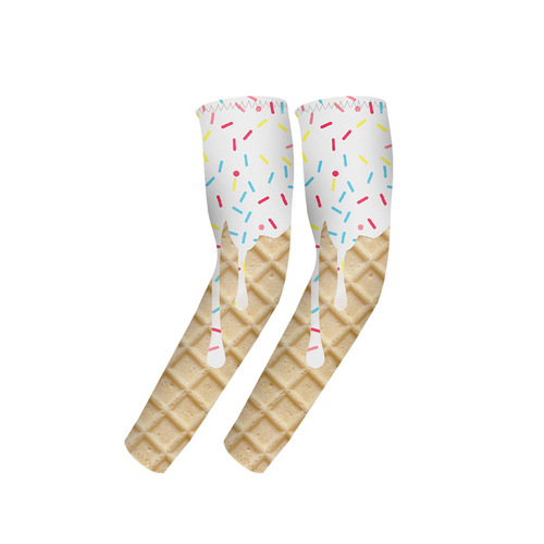 Ice Silk UV Protection Sleeve for Women with Print, Riding and Sports Arm Sleeve, Sweet Cone Design, Child Arm Protection