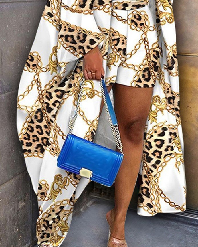3 Piece Set Quantity Street Occasion Round Neck Neckline Slim Fit Type Printing Pattern Street Women'S Streetwear Printing Polyester Printing Shorts Co-ord Set Shorts Sets