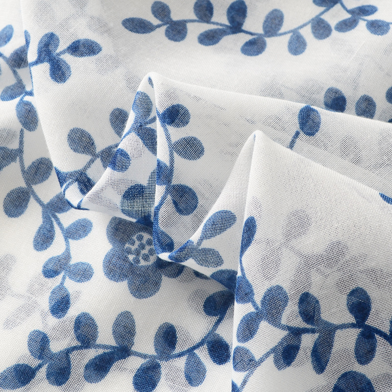 Estilo étnico retro azul y blanco serie de porcelana algodón y lino sentir bufanda chal exterior borla de viaje protector solar Toalla de playa